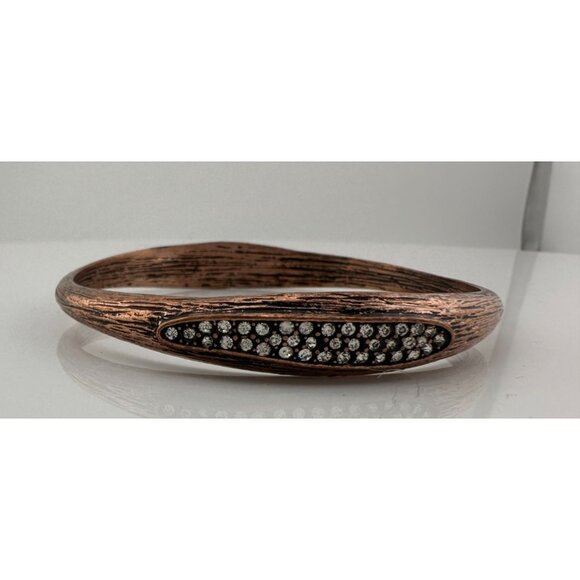 Women's Rhinestone Copper Bangle Bracelet - Picture 8 of 16